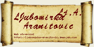 LJubomirka Aranitović vizit kartica